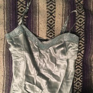 Silver embellished tank top